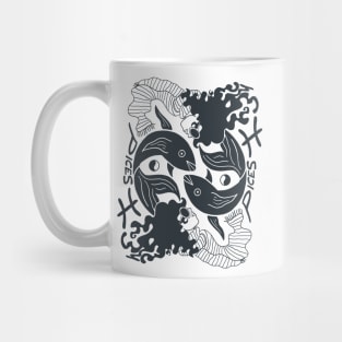 Pices Woman with Scarf and Fish Mug